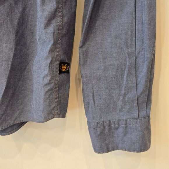 Howler Brothers Pearl Snap shirt Western Mens Size M Crosscut Blue Cotton Blend - Picture 6 of 12